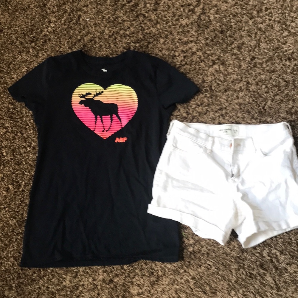 Abercrombie kids shirt and shorts